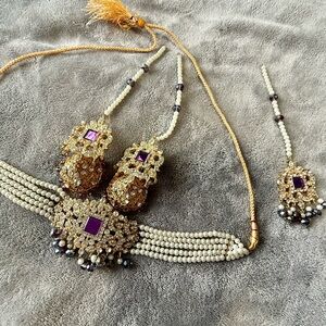 Elegant Gold and Purple Jewelry Set